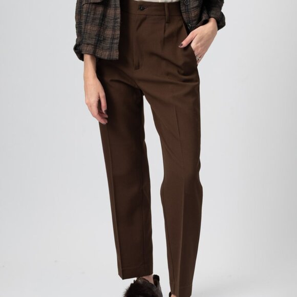 FORTE FORTE Wool Pant in Brown - Picture 1 of 4